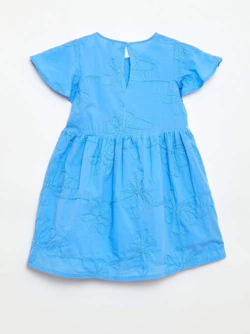 Robe avec broderies fleurs fantaisies - Kiabi