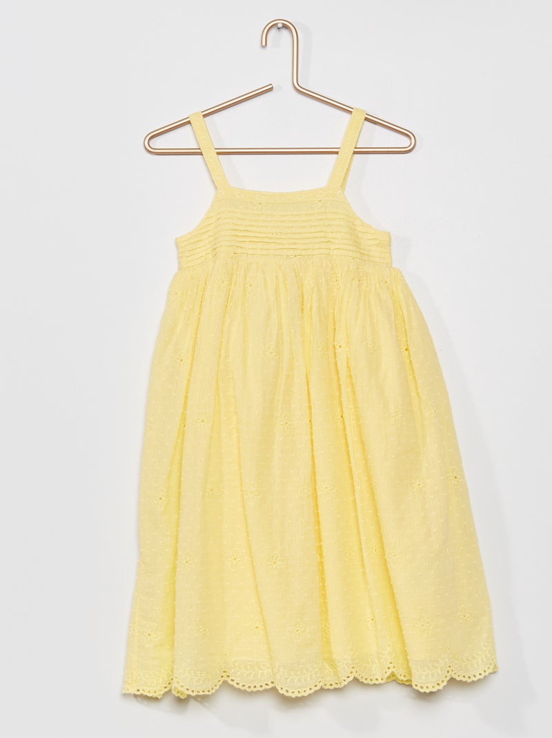 Robe avec broderies Jaune - Kiabi