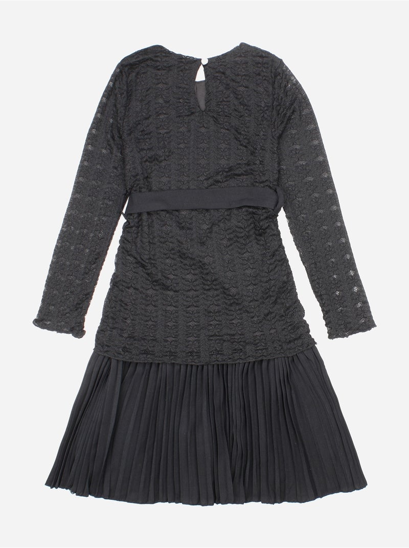 Robe avec ceinture - Kids Star Noir - Kiabi