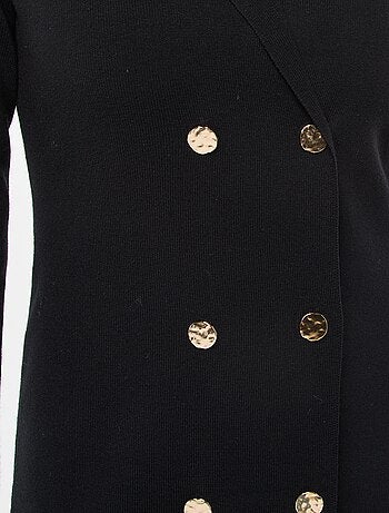 Robe avec double boutonnage uni