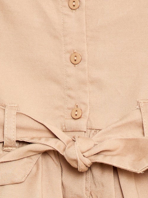 Robe avec manches courtes et ceinture à nouer - Kiabi