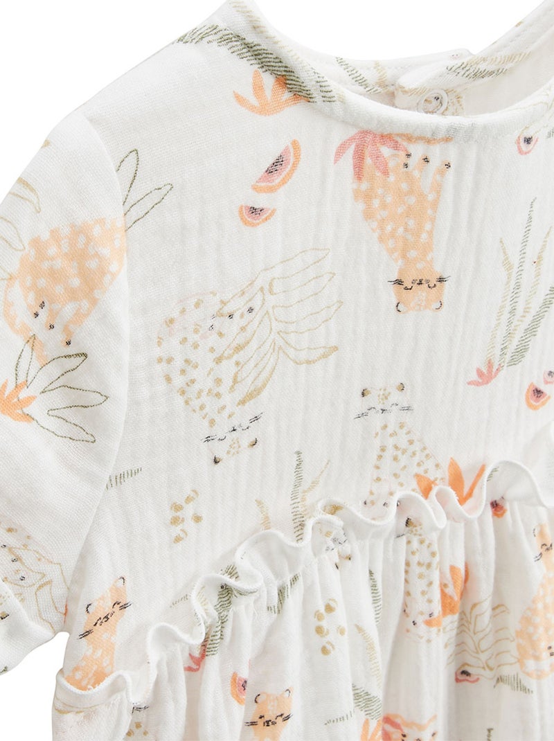 Robe b?b? en gaze de coton Sierra Ecru - Kiabi