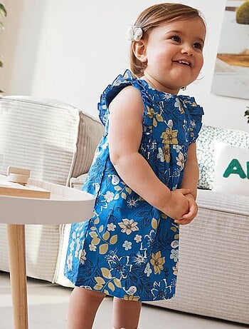 Robe bébé en popeline flora