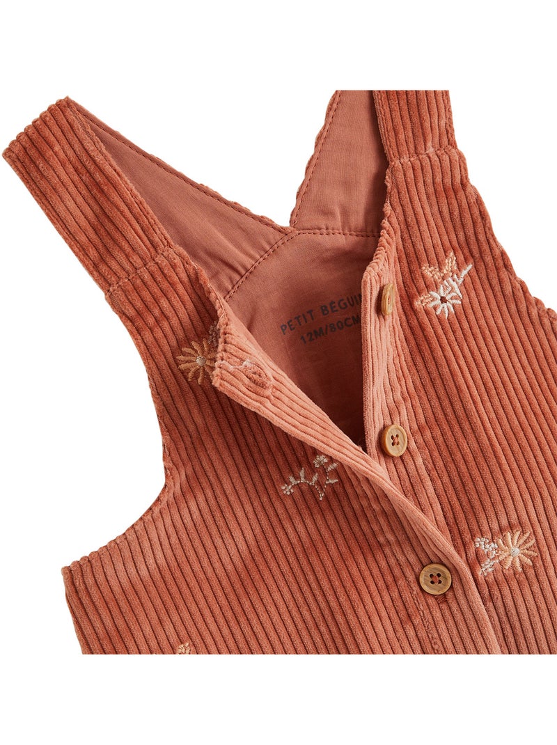Robe bébé en velours côtelé ollie Rose foncé - Kiabi