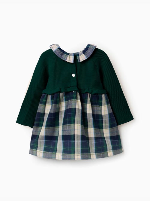 Robe bi-matière à carreaux b&s - Kiabi