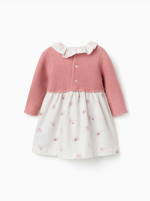 Robe bi-matière avec imprimé floral - Kiabi