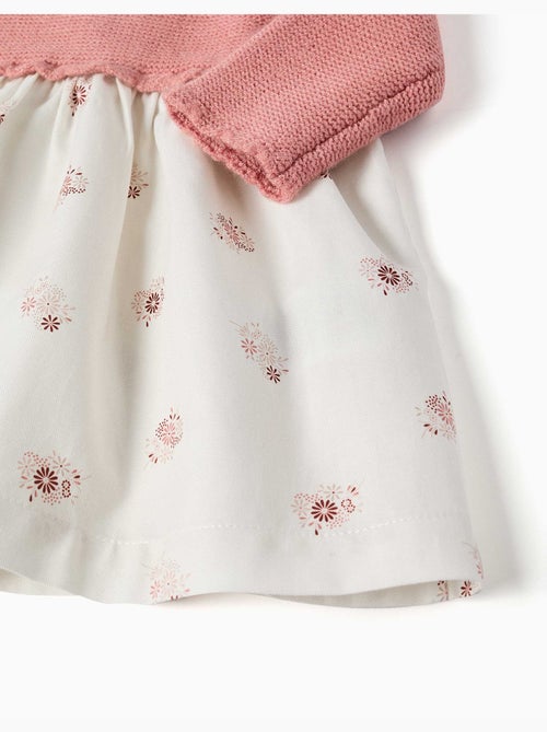 Robe bi-matière avec imprimé floral - Kiabi