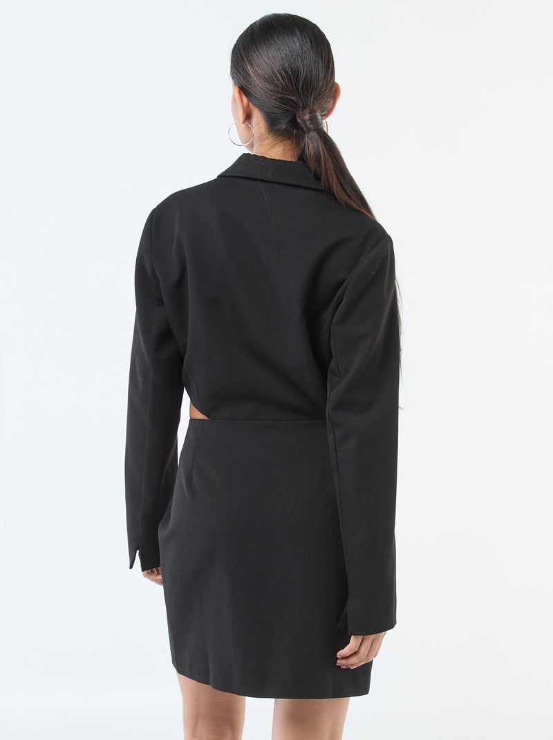 Robe blazer avec fentes latérales Noir - Kiabi