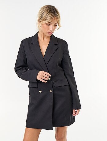 Robe blazer mi-longue avec boutons dorés