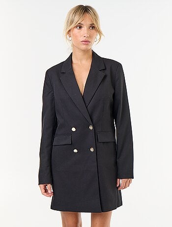 Robe blazer mi-longue avec boutons dorés