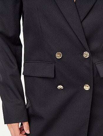 Robe blazer mi-longue avec boutons dorés
