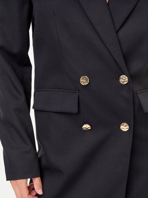 Robe blazer mi-longue avec boutons dorés - Kiabi