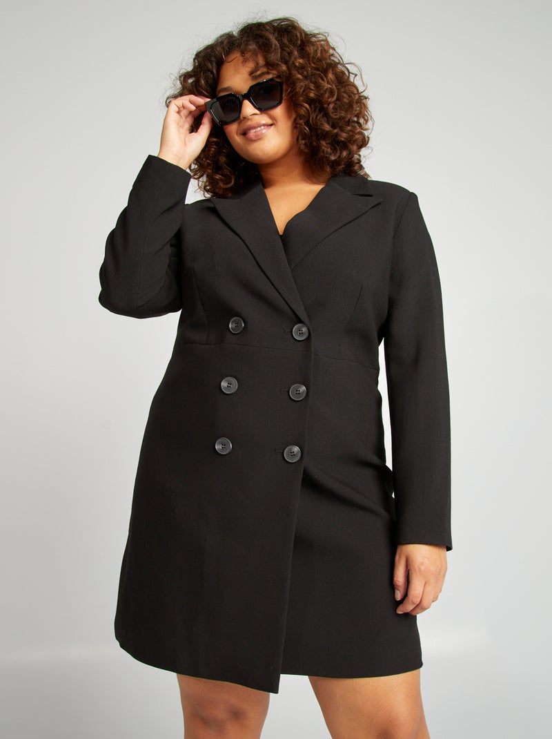 Robe blazer unie noir - Kiabi