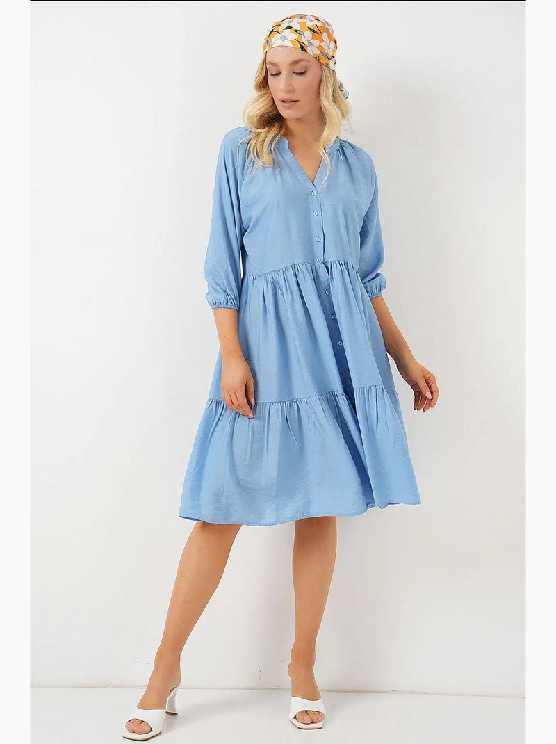 Robe boutonnée à manches courtes bdart Bleu - Kiabi