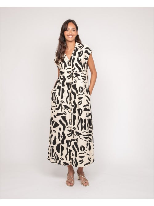 Robe boutonnée longue sans manches isaline - Kiabi Robe boutonnée longue sans manches isaline - Kiabi