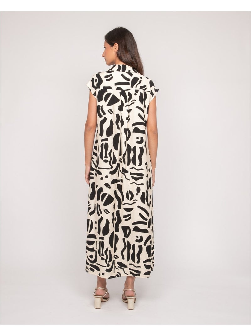 Robe boutonnée longue sans manches isaline Noir - Kiabi