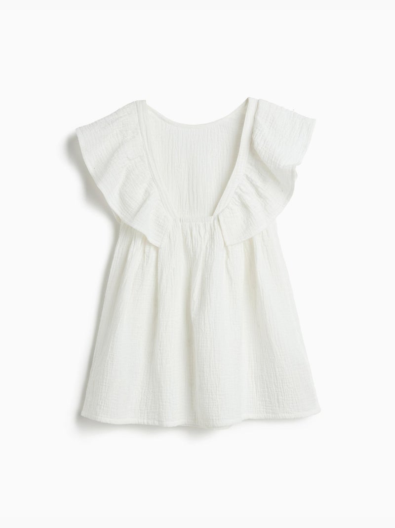 Robe brodée, mo fashion Blanc - Kiabi
