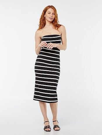 Robe bustier côtelée