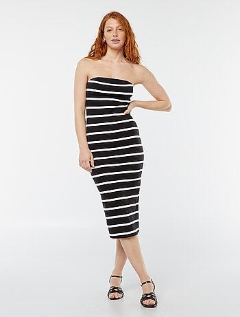 Robe bustier côtelée