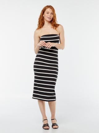 Robe bustier côtelée