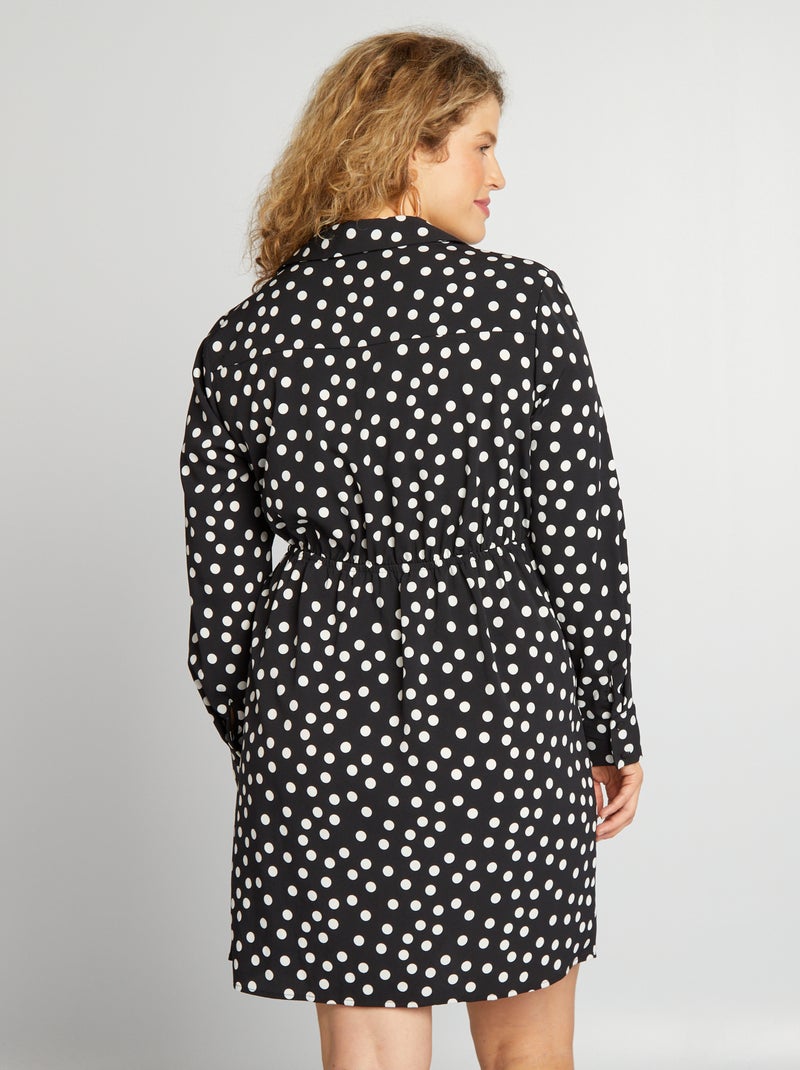 Robe cache-coeur à pois Noir/blanc - Kiabi