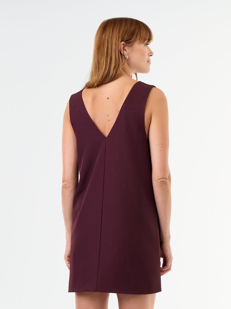 Robe chasuble avec encolure V Bordeaux - Kiabi