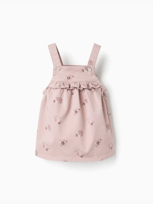 Robe chasuble en sergé avec imprimé fleuri - Kiabi