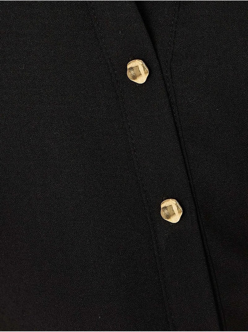 Robe chemise boutonnée Noir - Kiabi