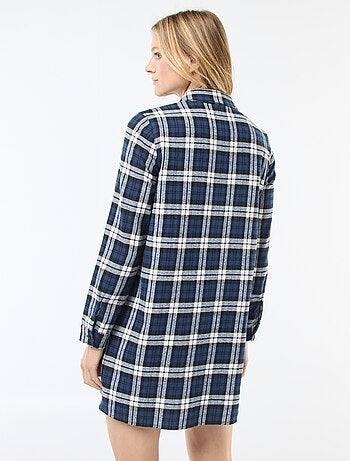 Robe chemise coupe courte en flanelle
