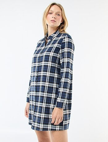 Robe chemise coupe courte en flanelle
