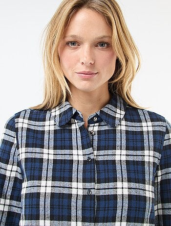 Robe chemise coupe courte en flanelle