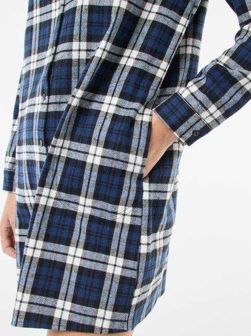 Robe chemise coupe courte en flanelle - Kiabi Robe chemise coupe courte en flanelle - Kiabi