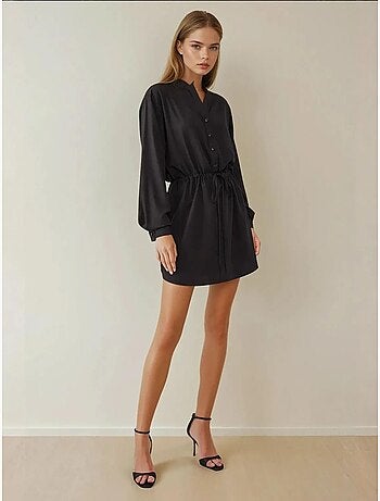 Robe chemise courte en viscose coupe décontractée hiccup