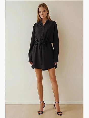 Robe chemise courte en viscose coupe décontractée hiccup