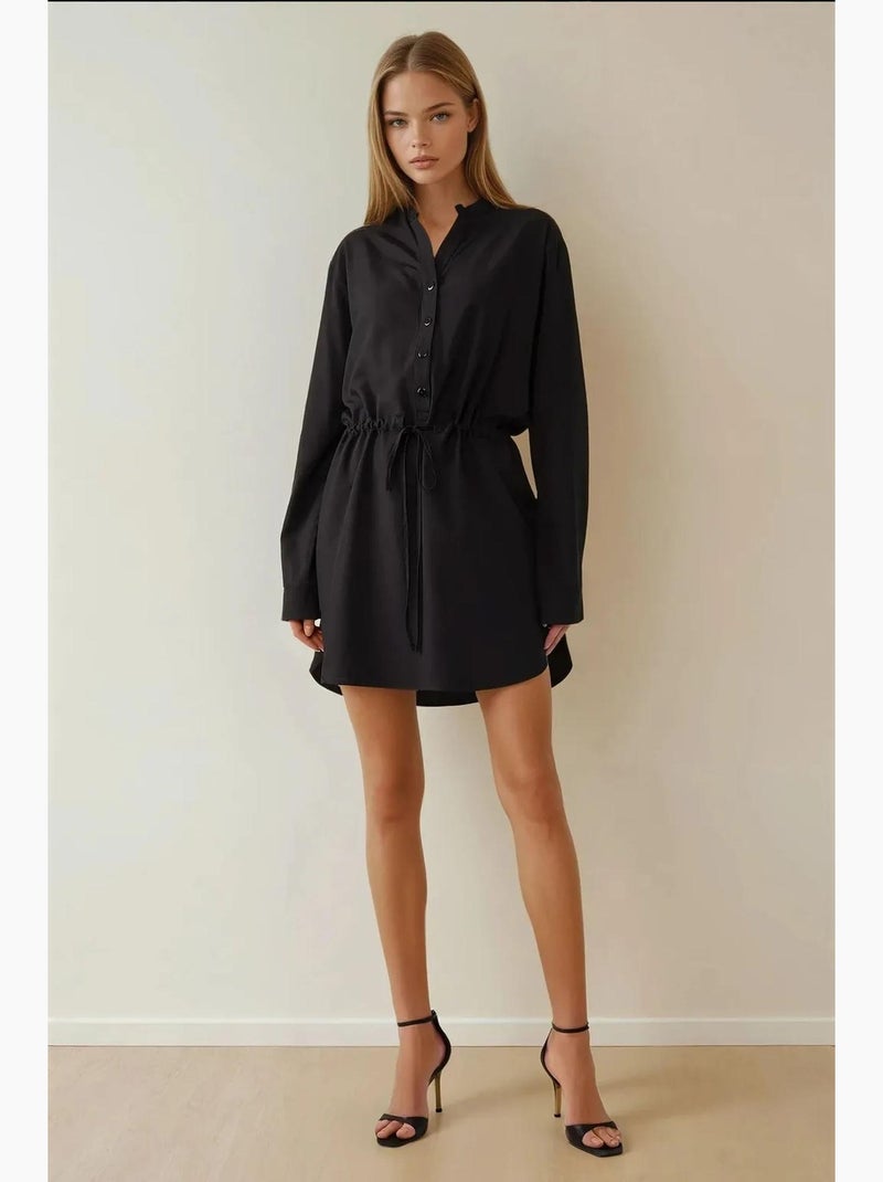 Robe chemise courte en viscose coupe décontractée hiccup Noir - Kiabi