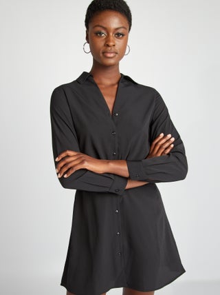 Robe chemise effet satiné