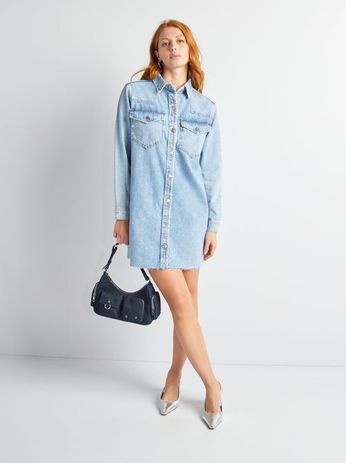 Robe chemise en denim - Kiabi