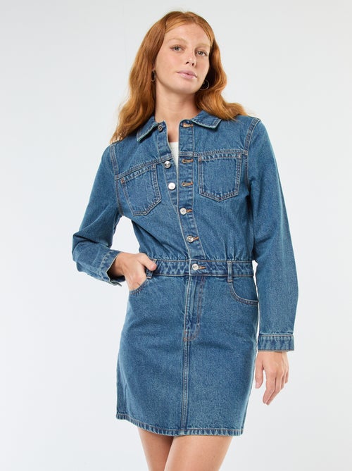 Robe chemise en denim - Kiabi
