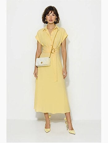 Robe chemise en popeline avec ceinture lucci