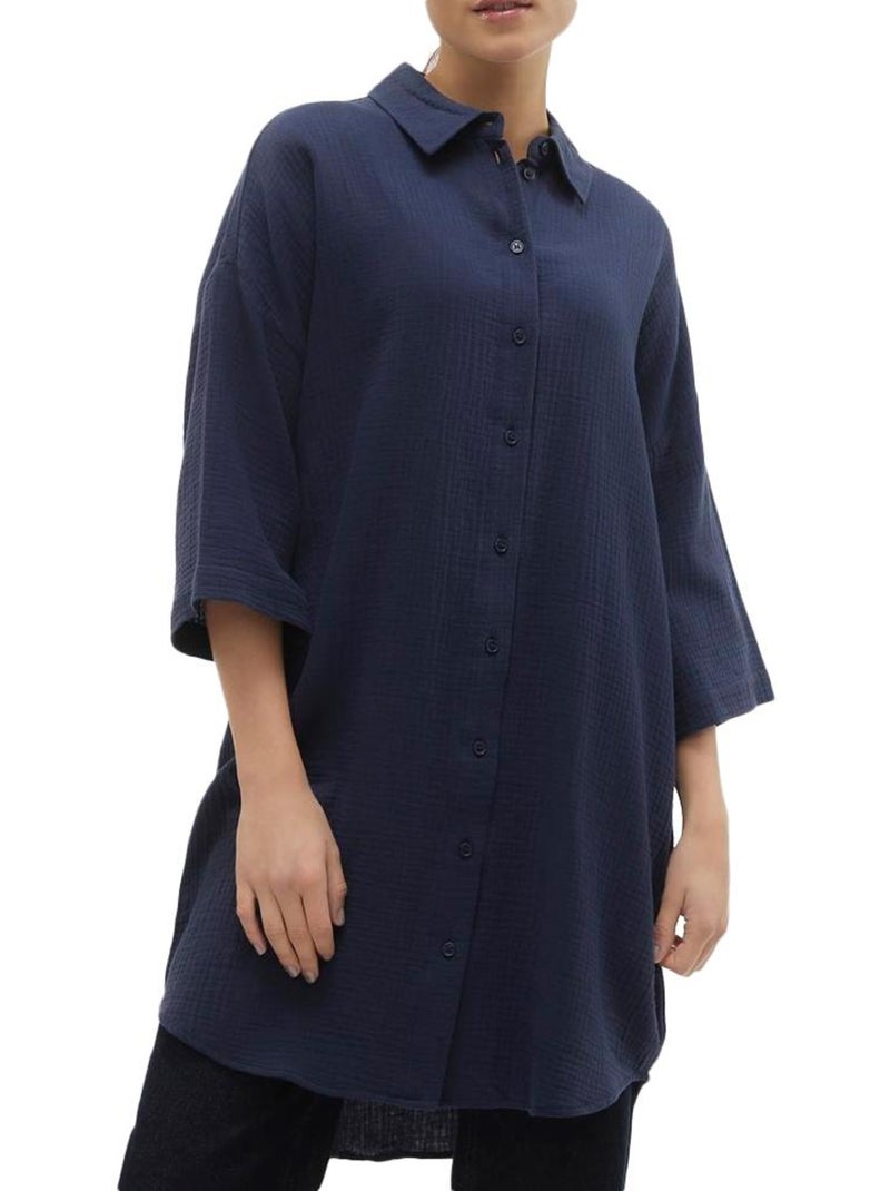 Robe Chemise Femme Vero Moda Bleu marine - Kiabi