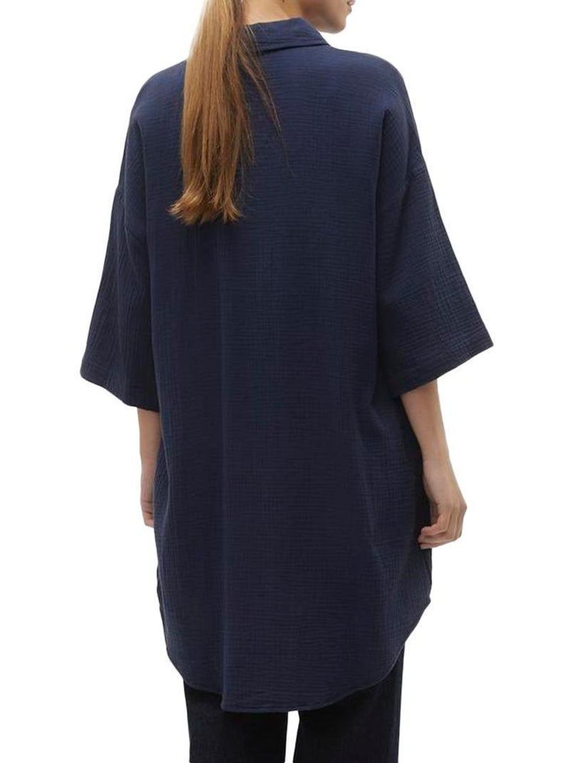 Robe Chemise Femme Vero Moda Bleu marine - Kiabi