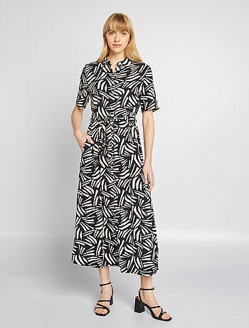 Robe chemise longue à motif