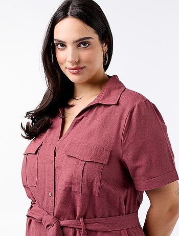 Robe chemise longue avec ceinture à nouer
