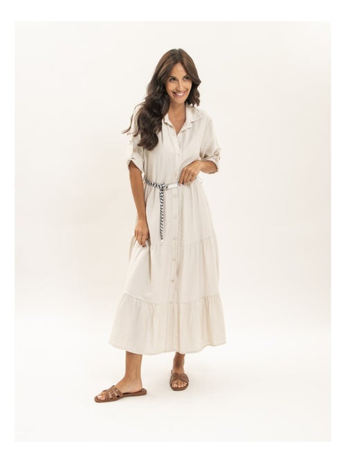 Robe chemise longue avec ceinture itonia - Kiabi Robe chemise longue avec ceinture itonia - Kiabi