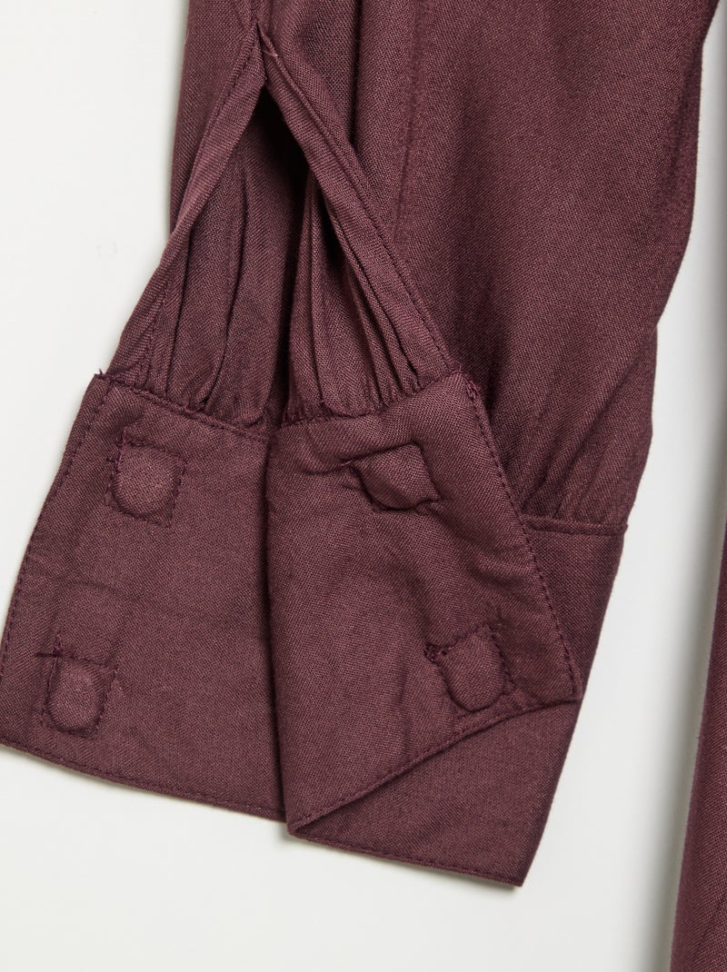 Robe chemise longue facile à enfiler Violet - Kiabi