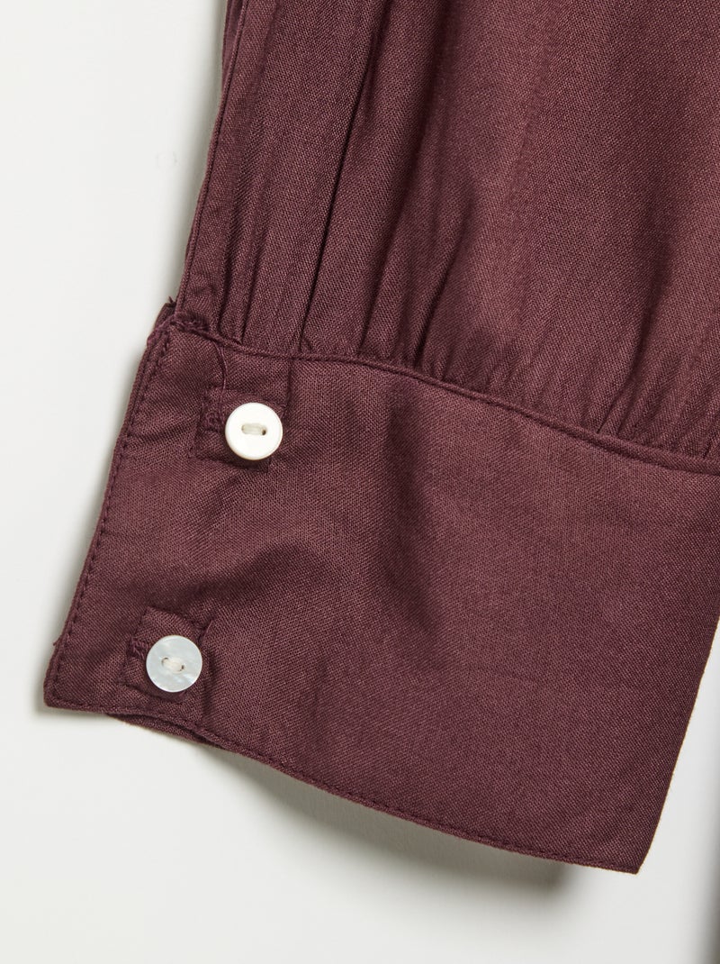 Robe chemise longue facile à enfiler Violet - Kiabi