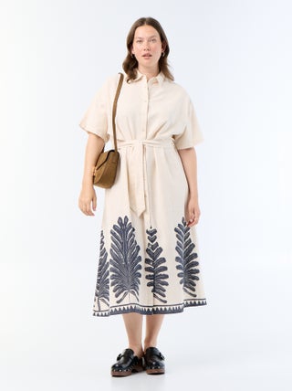 Robe chemise longue manches courtes