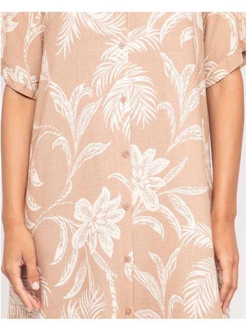 Robe chemise longue motifs iliago - Kiabi