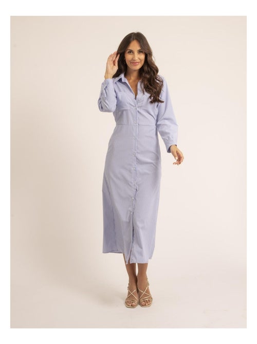 Robe chemise longue rayée irna - Kiabi Robe chemise longue rayée irna - Kiabi