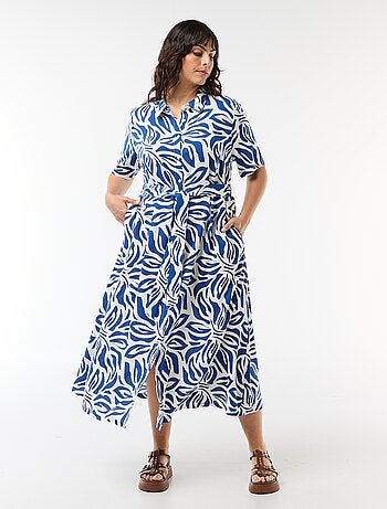 Robe chemise manches courtes à motif